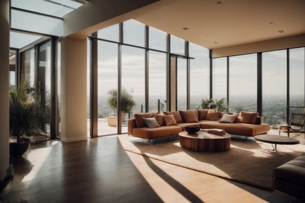Los Angeles home interior with climate control window film