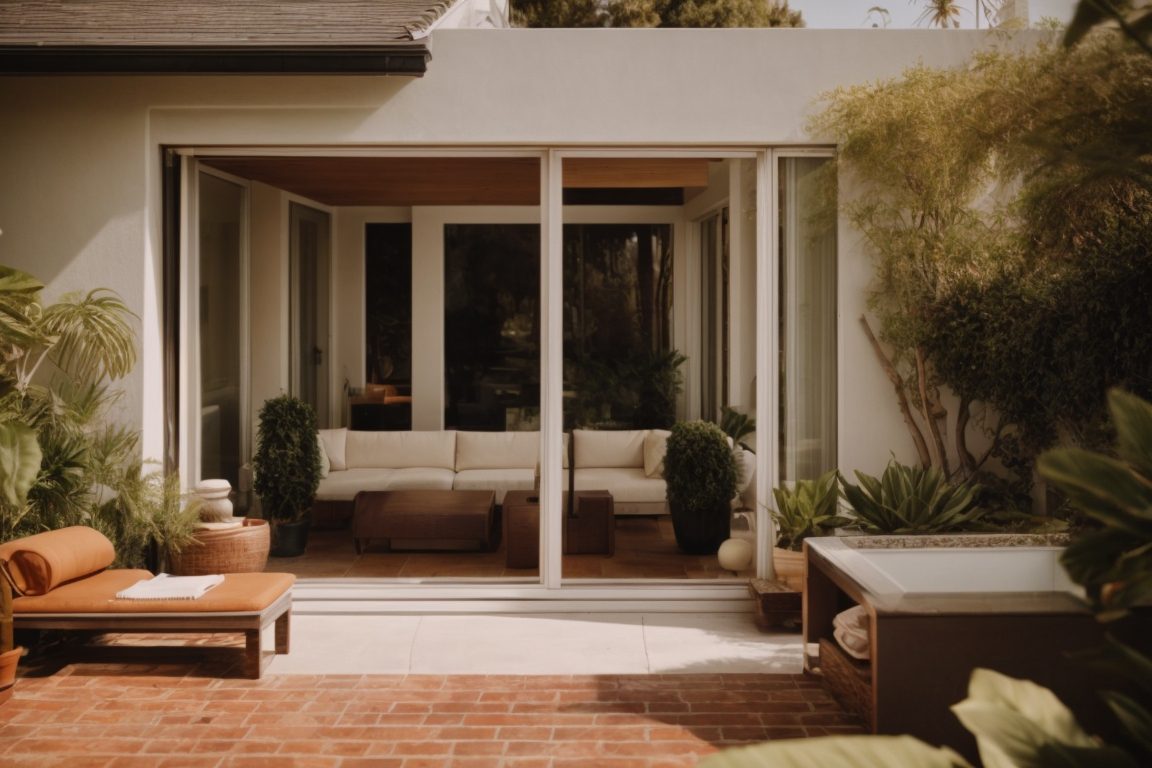 Los Angeles home with sun-reflective window film and shaded interior