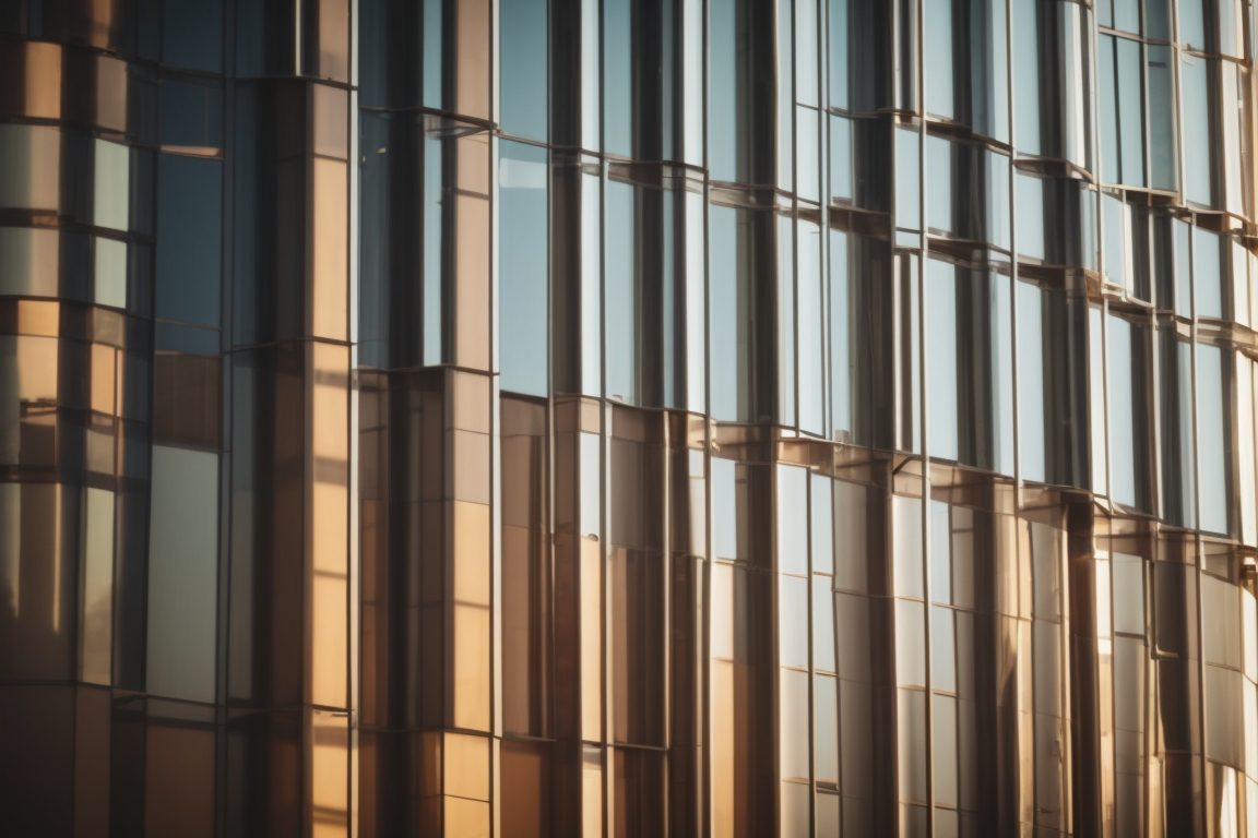 Los Angeles building with heat reduction window films and visible sun rays
