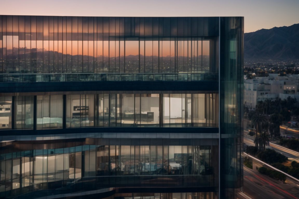 High-rise office in Los Angeles with spectrally selective window films