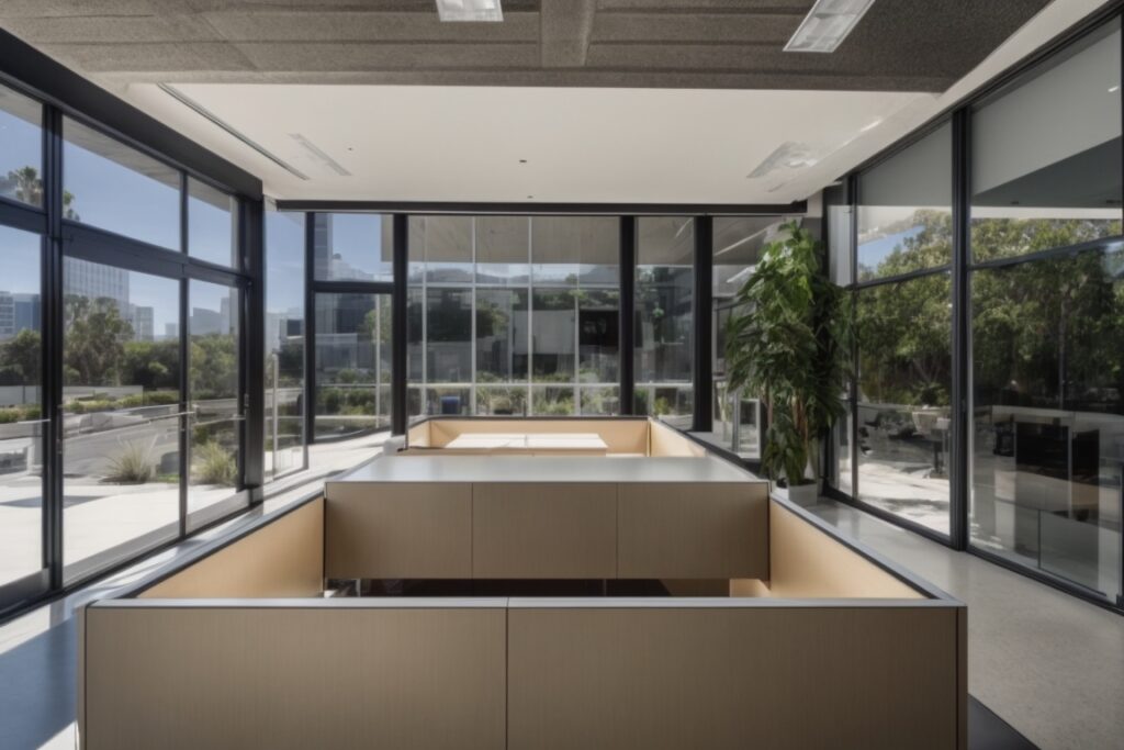 interior of a Los Angeles office with clear energy efficient window film